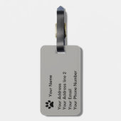 Étiquette À Bagage Silhouette de chat noir (Dos Vertical)