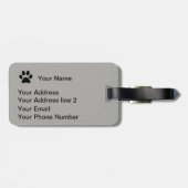 Étiquette À Bagage Silhouette de chat noir (Dos horizontal)