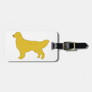 Étiquette À Bagage silhouette de couleur de golden retriever