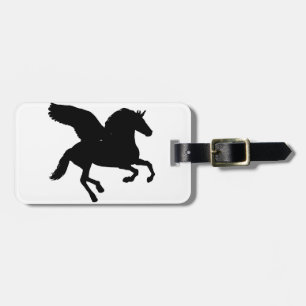 Étiquette À Bagage Silhouette de la licorne ailée