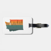 Étiquette À Bagage Silhouette de l'arbre de Washington State (Dos horizontal)