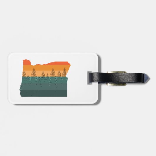 Étiquette À Bagage Silhouette de l'Oregon (Dos horizontal)