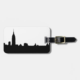 Étiquette À Bagage Silhouette de New York noir et blanc