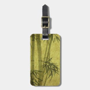 Étiquette À Bagage Silhouette des branches d'un bambou sur le papier