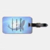 Étiquette À Bagage Silhouette des requins de l'océan profond (Dos horizontal)