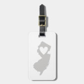 Étiquette À Bagage Silhouette d'état de New Jersey de coeur (Devant Vertical)