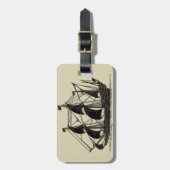 Étiquette À Bagage Silhouette du navire avec voiles de billage (Devant Vertical)