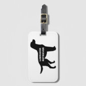 Étiquette À Bagage silhouette du nom du labrador (Devant Vertical)