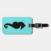 Étiquette À Bagage Silhouette du Sea Horse (Devant horizontal)