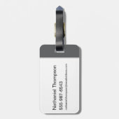 Étiquette À Bagage Silhouette noire Adam Lightning (Dos Vertical)