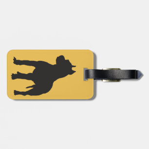 Étiquette À Bagage Silhouette noire de Terrier de pitbull