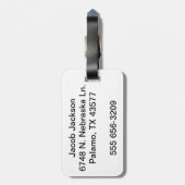 Étiquette À Bagage Silhouette Skyline de New York (Dos Vertical)