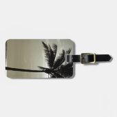 Étiquette À Bagage Silhouette Tropical Palm Tree (Devant horizontal)