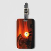 Étiquette À Bagage Silhouettes africaines d'animal de coucher du (Devant Vertical)