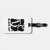 Étiquette À Bagage Silhouettes de chat noir - Design Feline mignon (Dos horizontal)