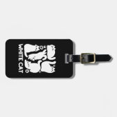 Étiquette À Bagage Silhouettes de chaton blanc - Design Feline mignon (Devant horizontal)