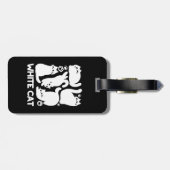 Étiquette À Bagage Silhouettes de chaton blanc - Design Feline mignon (Dos horizontal)