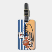 Étiquette À Bagage Silly Cute Basketball Sport Personnage (Devant Vertical)