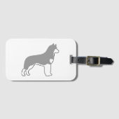 Étiquette À Bagage silo blanc et gris sibérien (Devant Horizontal)