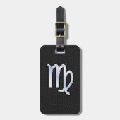 Étiquette À Bagage Silver Chrome Virgo Zodiac Connexion peau de serpe (Devant Vertical)