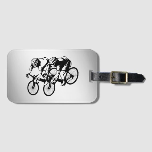 Étiquette À Bagage Silver de course à vélo (Devant Horizontal)