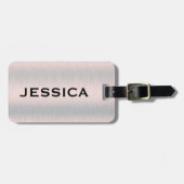 Étiquette À Bagage Silver-gray brushed aluminum texture (Devant horizontal)