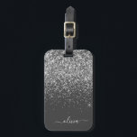 Étiquette À Bagage Silver Grey Girl Parties scintillant étincelante N<br><div class="desc">Silver and Charcoal Grey (Grey) Sparkle Parties scintillant Nom du monogramme et Coussin initial. Le sac à bagages marque le cadeau parfait pour 16 ans,  mariage,  douche nuptiale,  baby shower ou bachelorette cadeau pour quelqu'un décorant sa chambre dans le style.</div>