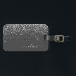 Étiquette À Bagage Silver Grey Girl Parties scintillant étincelante N<br><div class="desc">Argent et Gris (Gris) Parties scintillant étincelante Nom du monogramme et étiquette initiale de sac à bagages. Le bagage Tag fait le cadeau parfait pour 16 ans,  mariage,  douche nuptiale,  baby shower ou bachelorette cadeau pour quelqu'un décorant sa chambre dans le style.</div>