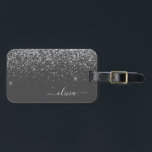 Étiquette À Bagage Silver Grey Girl Parties scintillant étincelante N<br><div class="desc">Argent et Gris (Gris) Parties scintillant étincelante Nom du monogramme et étiquette initiale de sac à bagages. Le bagage Tag fait le cadeau parfait pour 16 ans,  mariage,  douche nuptiale,  baby shower ou bachelorette cadeau pour quelqu'un décorant sa chambre dans le style.</div>
