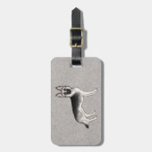 Étiquette À Bagage Silver Sable Berger Allemand Chien Et Texte Person (Devant Vertical)