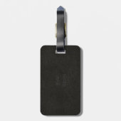 Étiquette À Bagage Simili cuir noir (Dos Vertical)