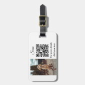 Étiquette À Bagage Simple animal name details QR code add text photo (Devant Vertical)