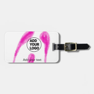 Étiquette À Bagage Simple aquarelle rose abstraite ajoutez votre text