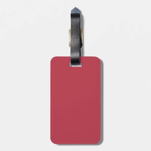 Étiquette À Bagage Simple Basic (rouge) (Dos Vertical)