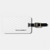 Étiquette À Bagage Simple blanc clair gris moderne Motif Monogramme (Devant horizontal)