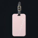 Étiquette À Bagage Simple Chic manuscrit Nom de script rose personnal<br><div class="desc">Balise Simple Chic manuscrite Nom du script rose personnalisé</div>
