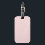 Étiquette À Bagage Simple Chic manuscrit Nom de script rose personnal<br><div class="desc">Balise Simple Chic manuscrite Nom du script rose personnalisé</div>