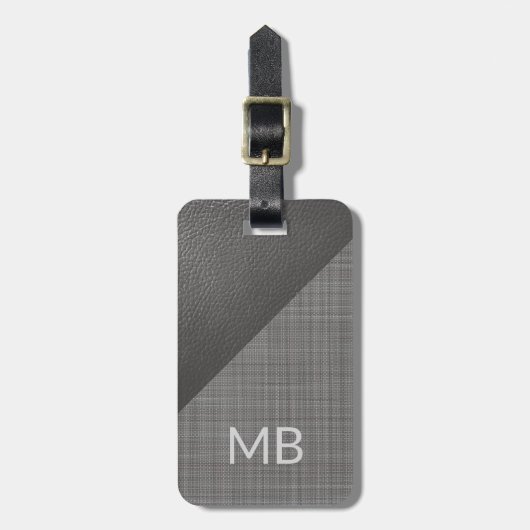 Étiquette À Bagage Simple Clair Clair Moyen Gris foncé Look (Devant Vertical)