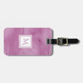 Étiquette À Bagage Simple clair violet Marbre subtil Monogramme moder (Devant horizontal)