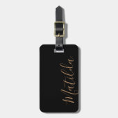 Étiquette À Bagage Simple couleur solide Or Nom personnalisé Bagages (Devant Vertical)