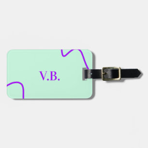 Étiquette À Bagage Simple couleur unie ajouter nom texte monogramme