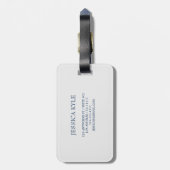 Étiquette À Bagage Simple Elegant Blue Beach Typographie Nom (Dos Vertical)