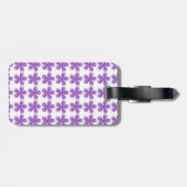 Étiquette À Bagage simple élégant floral moderne violet monogramme (Dos horizontal)