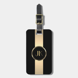 Étiquette À Bagage Simple Elegant Gold Metal monogrammed Nom Luggag