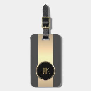 Étiquette À Bagage Simple Elegant Gold Metal monogrammed Nom Luggag