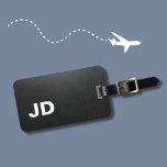 Étiquette À Bagage Simple Elégant Texture Gris Lin Monogramme<br><div class="desc">Simple texture élégante marque de linge gris avec votre monogramme.</div>