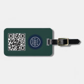 Étiquette À Bagage Simple logo d'entreprise et code QR promotionnel (Devant horizontal)
