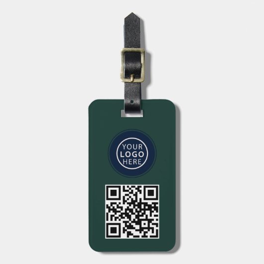 Étiquette À Bagage Simple logo d'entreprise et code QR promotionnel (Devant Vertical)