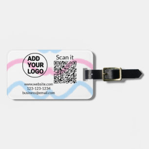 Étiquette À Bagage Simple minimal q r code add logo scan code name we