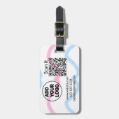 Étiquette À Bagage Simple minimal q r code add logo scan code name we (Devant Vertical)